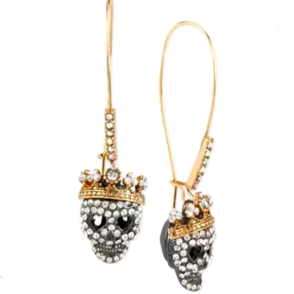Betsey Johnson Jewelry - Betsey Johnson king skull drop earrings